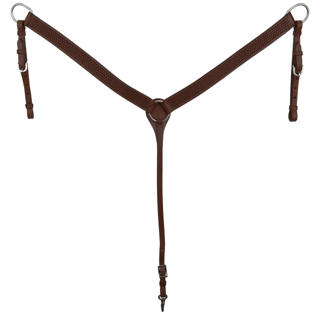 Showman Argentina Cow Leather Breastcollar with Basket Tooling #2