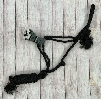 Showman Black Nylon Mule Tape Halter with Mohair Noseband #3