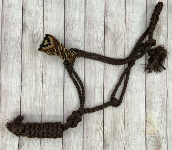 Showman Brown Nylon Mule Tape Halter with Mohair Noseband #3