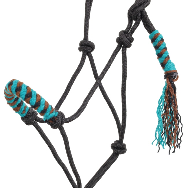 Showman Tealwood Mohair Wool Nose Cowboy Knot Halter with Lead #2