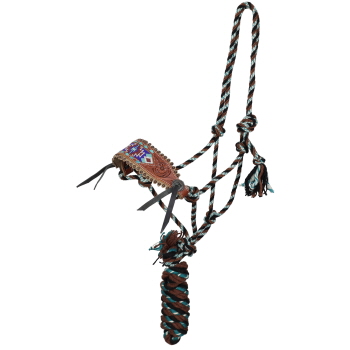 Showman Southwest Flair Mohair Cowboy Knot Halter with Lead