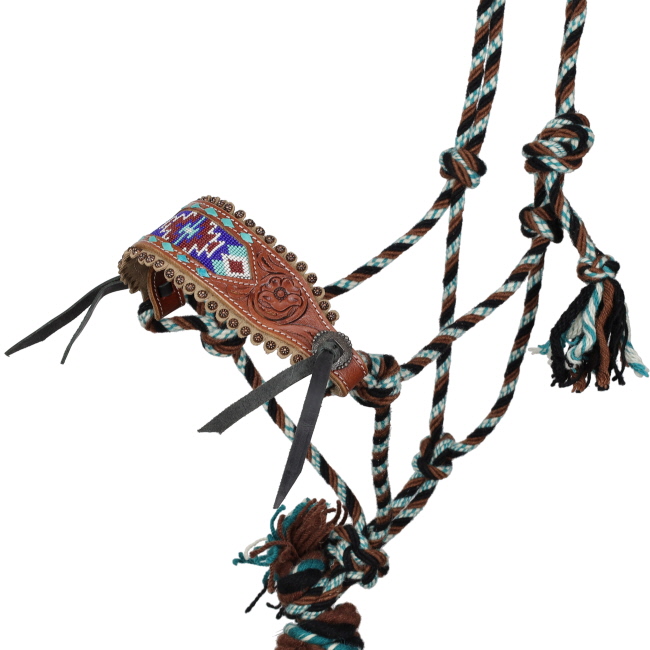 Showman Southwest Flair Mohair Cowboy Knot Halter with Lead #2