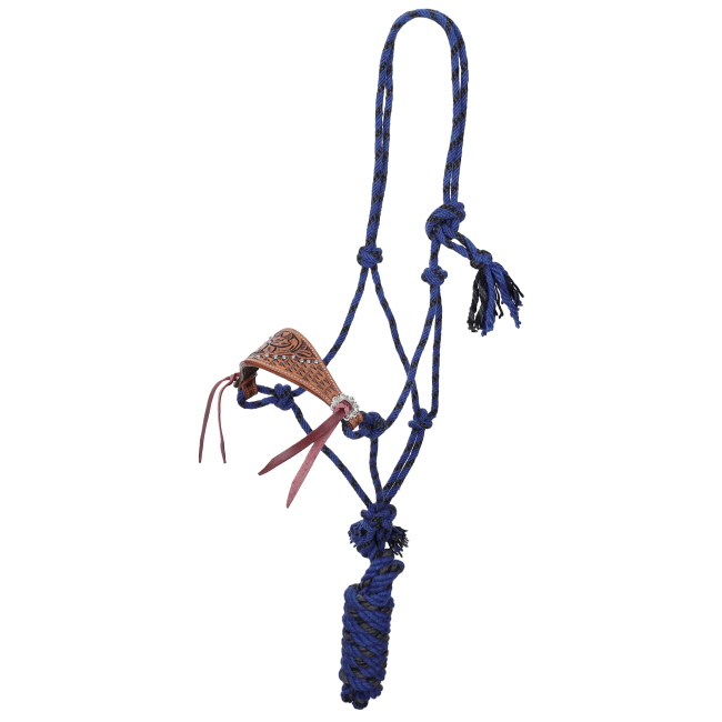 Showman Midnight Canopy Mohair Cowboy Knot Halter with Lead