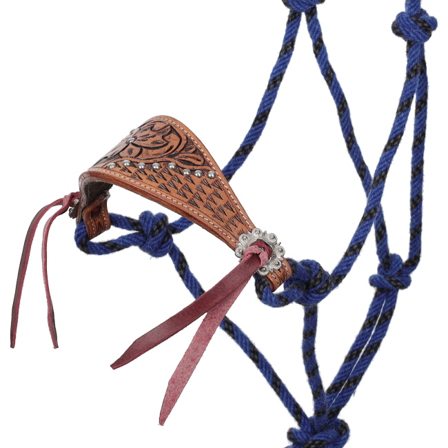 Showman Midnight Canopy Mohair Cowboy Knot Halter with Lead #2