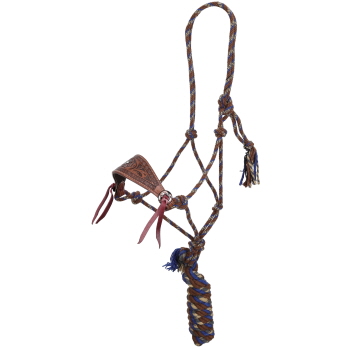 Showman Azure Prairie Mohair Cowboy Knot Halter with Lead