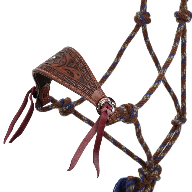 Showman Azure Prairie Mohair Cowboy Knot Halter with Lead #2