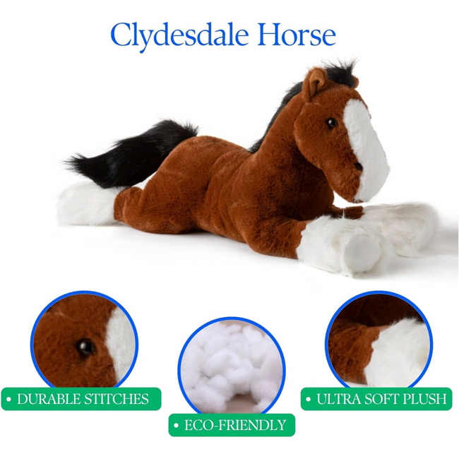 Wild Onez Barnyard by Zoologee - 27" Clydesdale Floppy Horse #3
