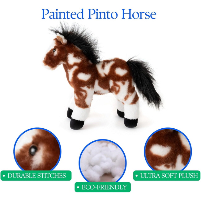 Wild Onez Barnyard by Zoologee - 12" Pinto Standing Horse Plush #3