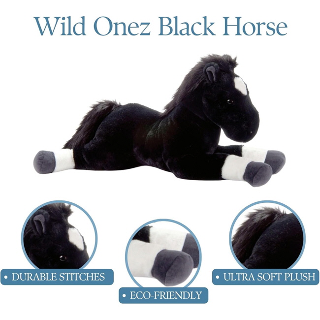 Wild Onez Jumbo by Zoologee - 24" Black Floppy Horse #3