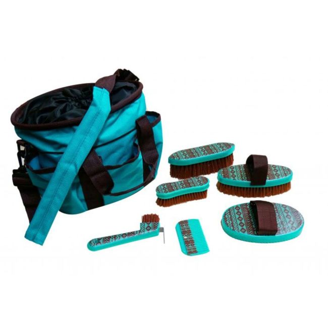 Showman 6-Piece Navajo Print Grooming Kit with Nylon Cordura Carrying Bag #2