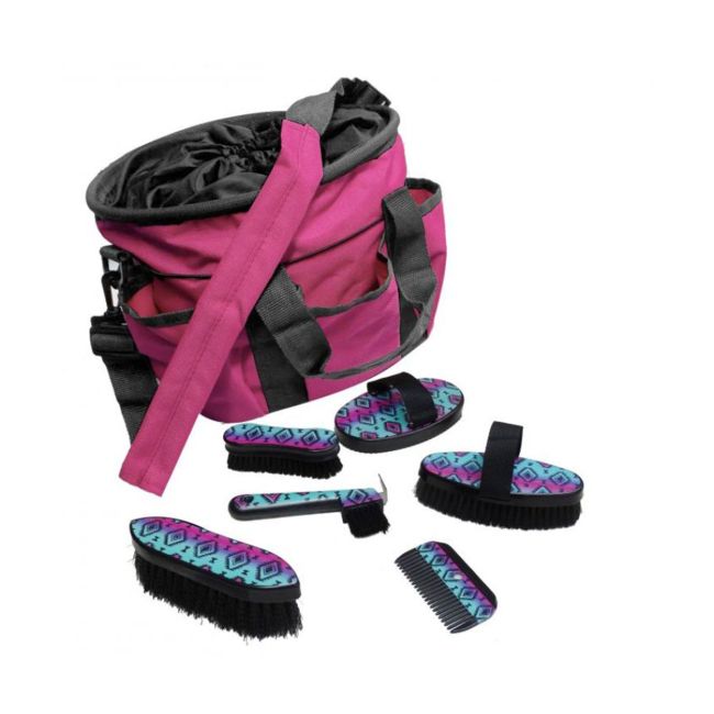 Showman 6-Piece Navajo Print Grooming Kit with Nylon Cordura Carrying Bag #3