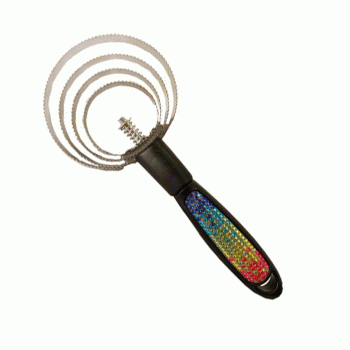 Showman Multi-Colored Crystal Rhinestone Curry Comb