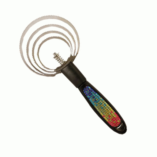 Showman Multi-Colored Crystal Rhinestone Curry Comb