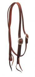 Showman Heavy oiled harness leather split ear headstall