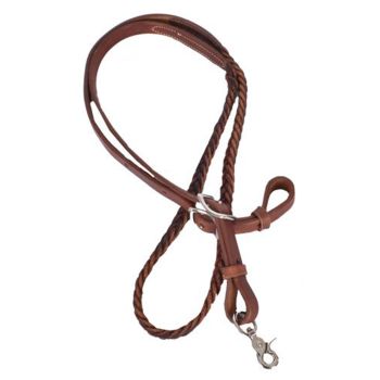 Showman 7' Braided Argentina Cow Leather Contest Reins