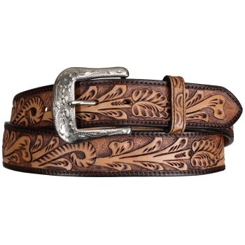 Showman Oak Leaf Argentina Cow Leather Belt