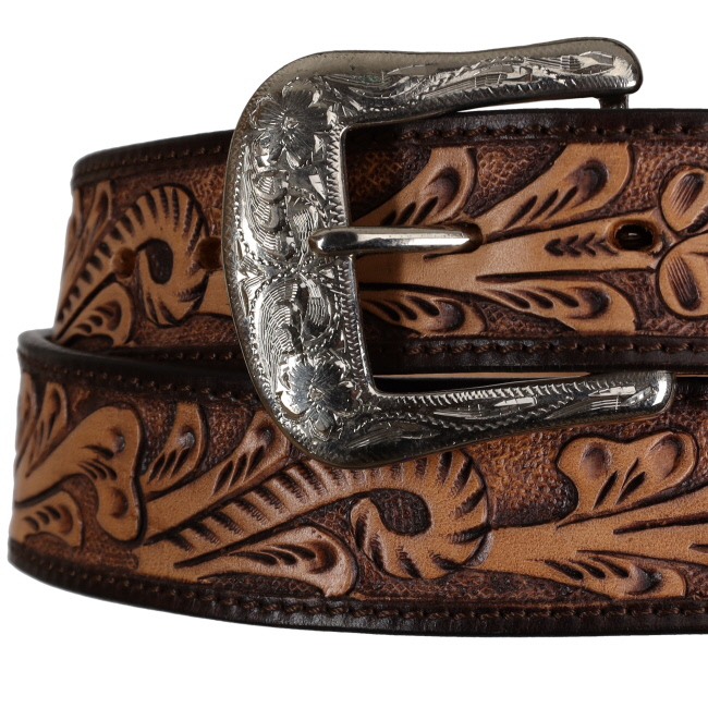 Showman Oak Leaf Argentina Cow Leather Belt #2