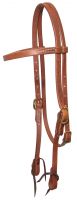 Showman oiled harness leather headstall with texas ties