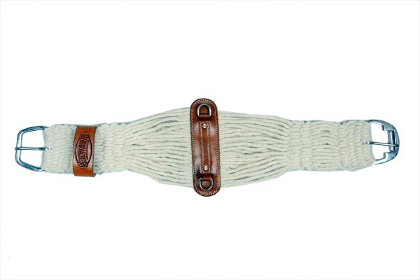 Showman Mohair string roper style girth with Stainless Steel Roller Buckle