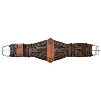 Showman Brown Cotton Blend Double Weave String Girth with NP Roller Buckle
