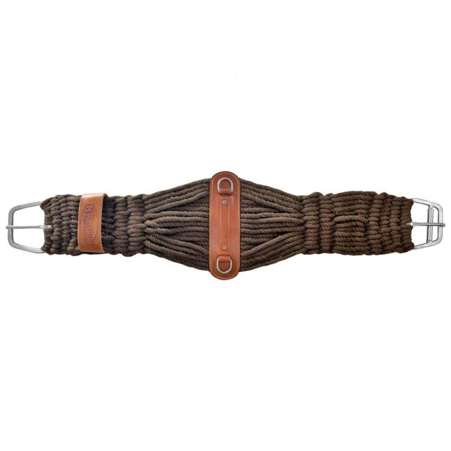 Showman Brown Cotton Blend Double Weave String Girth with NP Roller Buckle