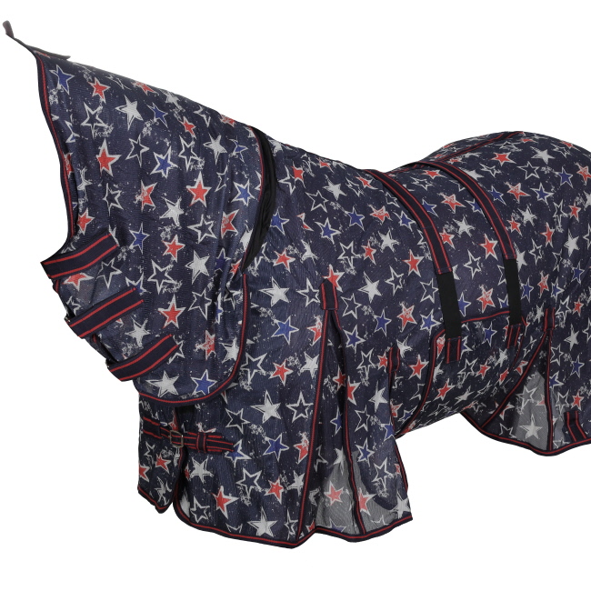Showman Star-Spangled Mesh Fly Sheet with Neck Cover #2