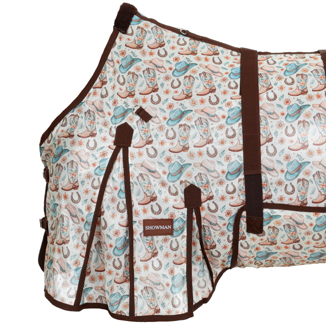 Showman Western Whimsy Mesh Fly Sheet with Detachable Neck Cover #3