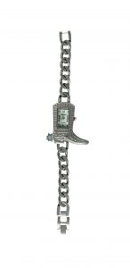 Ladies Silver Boot Watch with Link Band