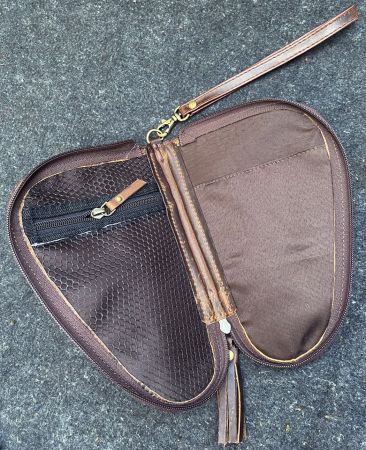 Showman Brown Hair on Cowhide leather clutch with Wristlet #2