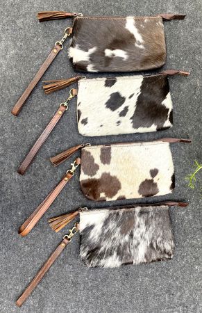 Klassy Cowgirl Hair on Cowhide Clutch Wristlet #3