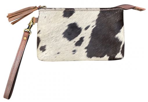 Klassy Cowgirl Hair on Cowhide Clutch Wristlet