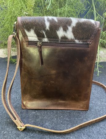 Klassy Cowgirl Leather Crossbody Bag with hair on cowhide #3