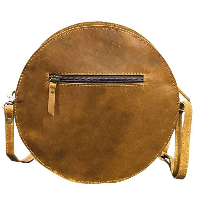 Klassy Cowgirl Round Crossbody Bag with Cowhide Inlay #3