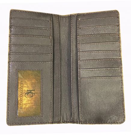 Light Brown Men's Wallet with Floral Tooling #2