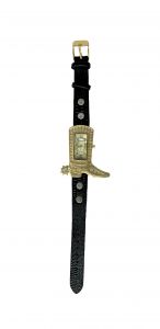 Ladies Gold Boot Watch with Leather Band