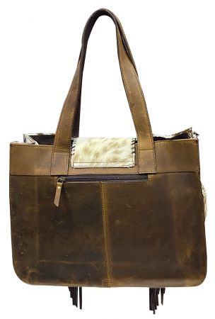 Klassy Cowgirl Hair on Cowhide Tote Bag with Fringe #2