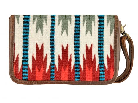 Klassy Cowgirl Wool Saddle Blanket Leather Crossbody Bag