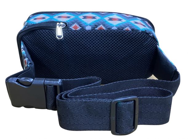Showman Hip Pack (Fanny Pack) Bag with Blue Aztec design #2