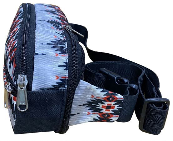 Showman Hip Pack (Fanny Pack) Bag with Gray Aztec design #3