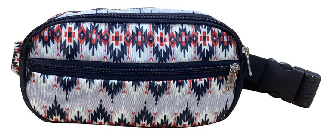 Showman Hip Pack (Fanny Pack) Bag with Gray Aztec design