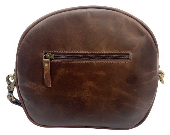 Klassy Cowgirl Leather round Crossbody Bag with diamond pattern hair on cowhide #2