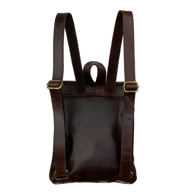 Klassy Cowgirl Hair on Cowhide Leather Backpack #2