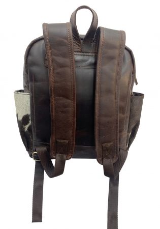 Klassy Cowgirl Hair on Cowhide Leather Backpack - brown and white #2