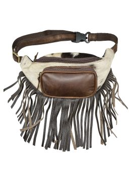 Klassy Cowgirl Genuine Leather Hair on Cowhide Fringe Fanny Pack