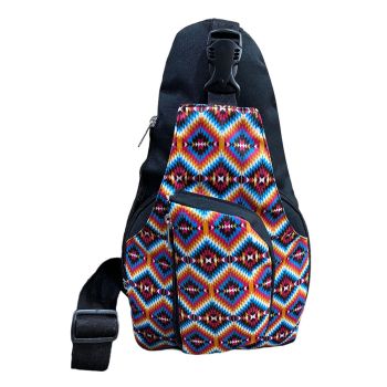 Showman Bright Pink Aztec Sling Crossbody Backpack