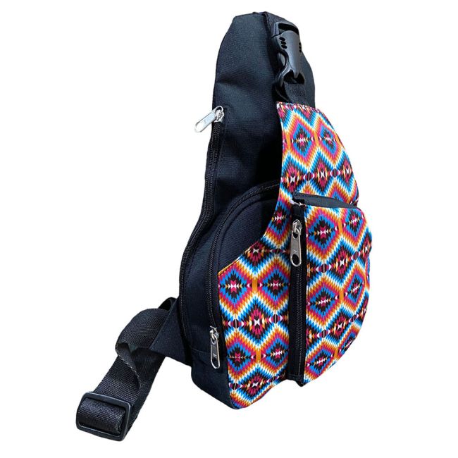 Showman Bright Pink Aztec Sling Crossbody Backpack #3