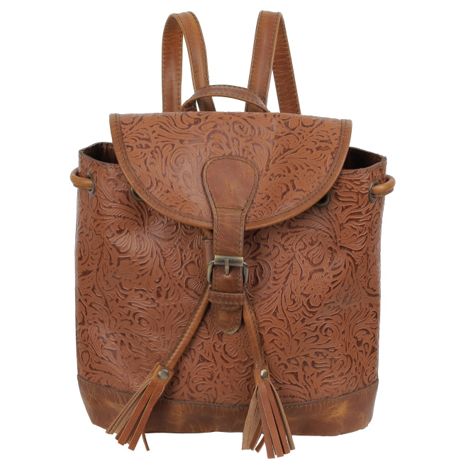 Klassy Cowgirl Timber Rose Leather Backpack Bag #2