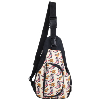 Showman Boots in Bloom Sling Crossbody Backpack