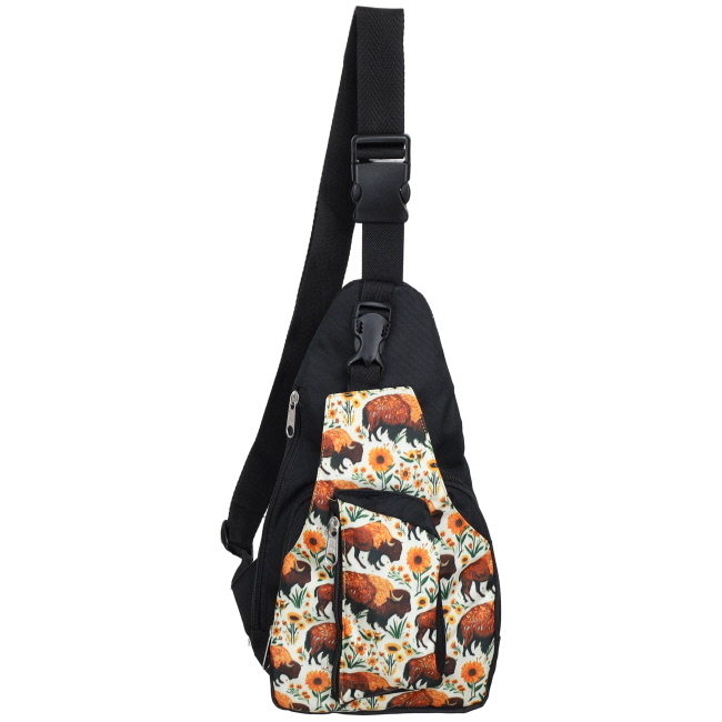 Showman Bison Blooms Sling Crossbody Backpack