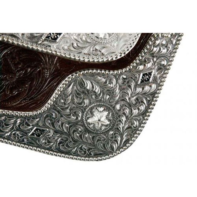 Double T Chocolate Floral Show Saddle - 16 Inch #2